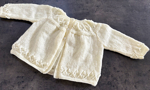 New hand knitted baby matinee - new,