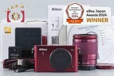 "Count 501" Nikon 1 J3 Red 14.2 MP Digital Camera 10-100 Lens w/ Box [Very Good]