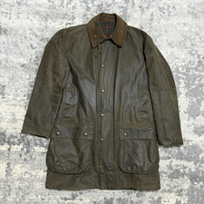 VGC 1990’s Olive Barbour Northumbria C40 Mens M 40in Heavyweight Waxed Jacket