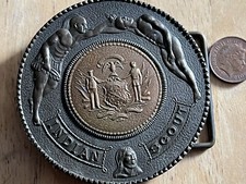 Deane & Adams Belt buckle Indian Scout Buckle Solid Brass Dia ~75mm Round buckle