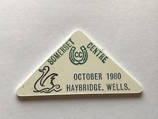 caravan plastic plaque - somerset centre. haybridge wells oct 1980