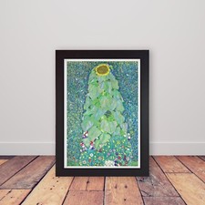 Framed Sunflowers by Gustav Klimt Art Nouveau Poster Print Wall Art Home Decor