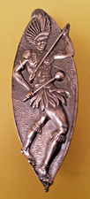 Stunning Vintage White Metal South African Tribesman Brooch