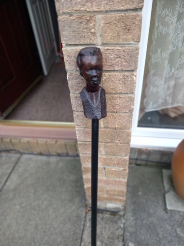 Carved wood ebony handle - carved,