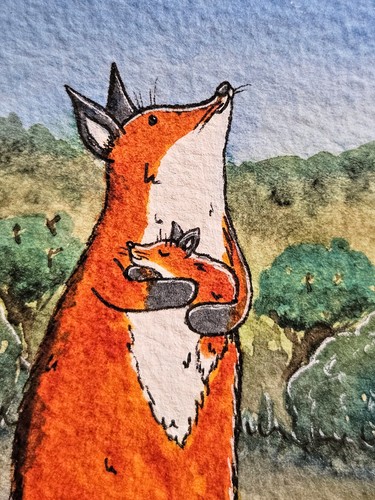 Mother fox baby moon - &,