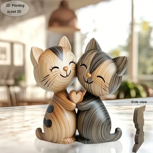 Wooden home décor - home, kitten