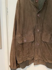 Men’s Suede Jacket Brand JERKIN From Barcelona, Leather Trimmed Cuffs And Front