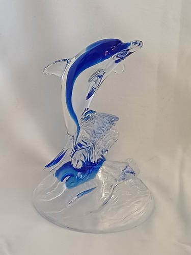 Art glass dolphin figurine - glass,