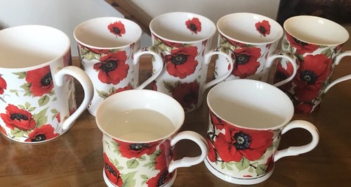 Poppy china mugs 10oz - china,