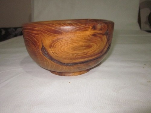 Wooden bowl solid brown - solid, heavy
