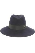 MAISON MICHEL GROSGRAIN TRIMMED WOOL FELT FEDORA MEDIUM