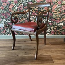 Regency Style, Scroll Arm Chair Wadding And Sprung Seat