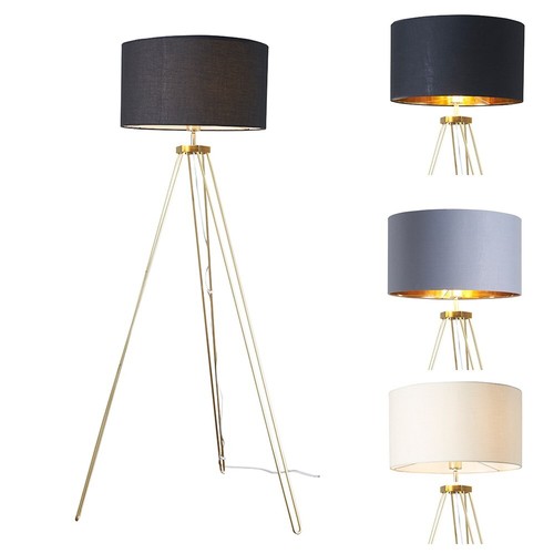 Gold floor lamp tripod - lamp, base