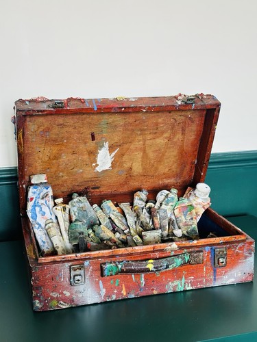 Vintage artists paint box - paint,
