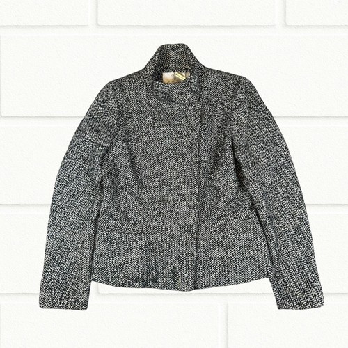 Grey herringbone pea coat - grey,