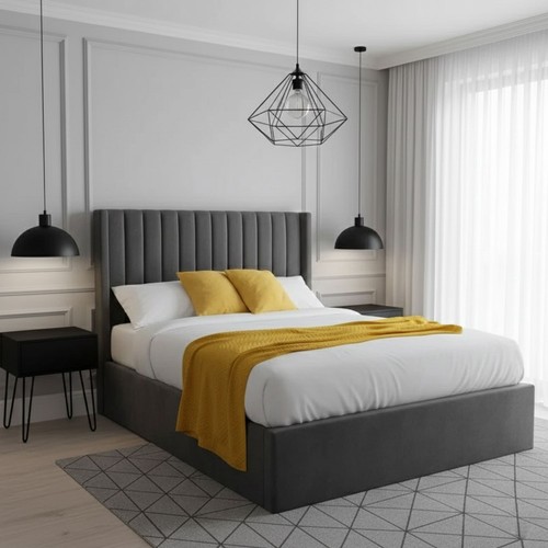 Winged panel bed frame plush - winged,
