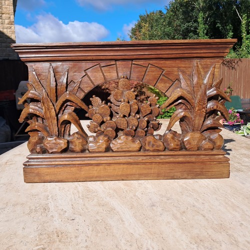 Antique carved oak pediment