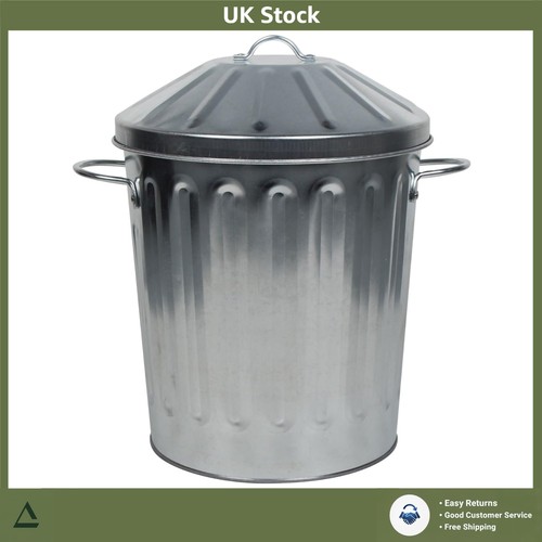 Sturdy round metal waste bin - waste,