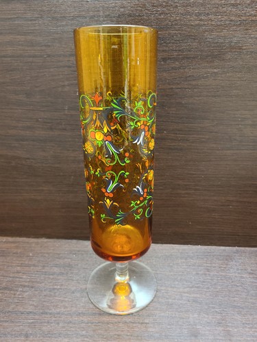 32cm yellow flower glass vase - yellow,