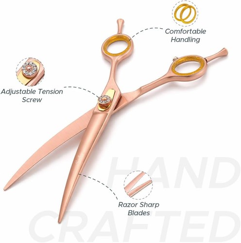 Curved dog grooming scissors - curved,