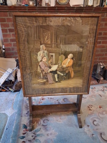 Vintage oak fire screen - vintage,