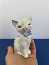 Vintage Ceramic White Cat With
