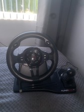 Black gaming steering wheel with gearstick and pedals for Xbox , PS4 and nintend