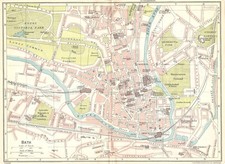 Bath Map 1930 Vintage Map 