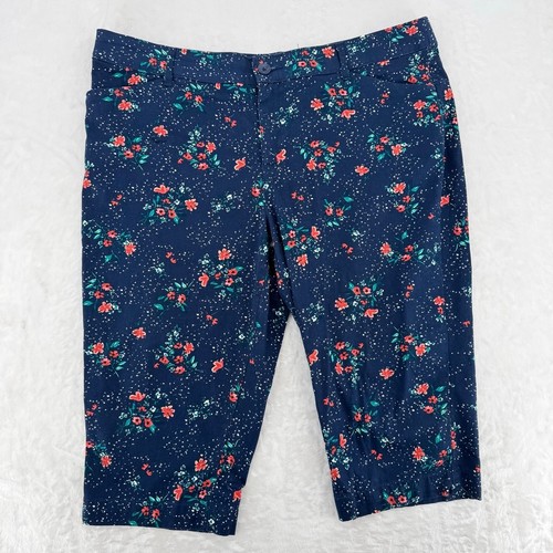 Capri pants navy blue - blue, coral