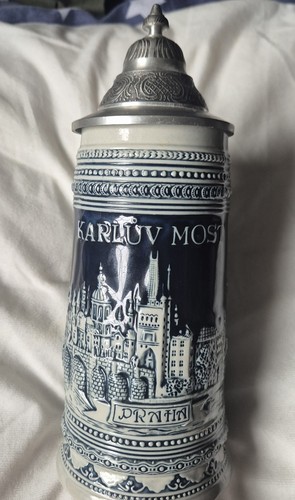 German drinking beer stein - german,
