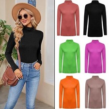 LADIES WOMENS POLO NECK ROLL