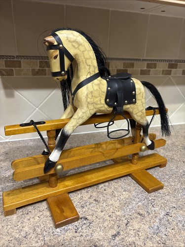 Vintage wooden rocking horse - wooden,