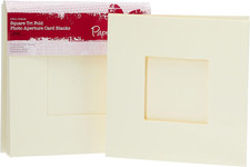 Papermania 300 GSM Square Tri Fold Window Aperture Card Blanks and Envelopes, Pa