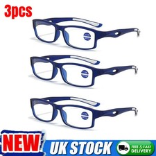 3x Men PC Sport Full Frame Anti-blue Light Reading Glasses 1.5 2.0 2.5 3 3.5 4.0