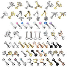 Threadless Push-in Cartilage Earring - Flat Back Tragus Helix Upper Ear Lip Stud