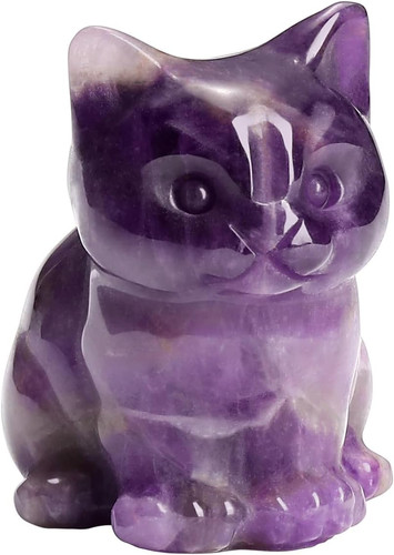 Amethyst healing crystal cat - amethyst,