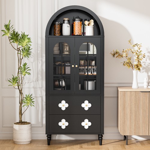 Arched display cabinet with - arched,