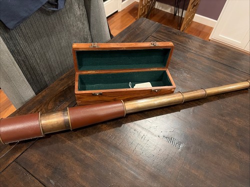 Vintage naval brass telescope - vintage,