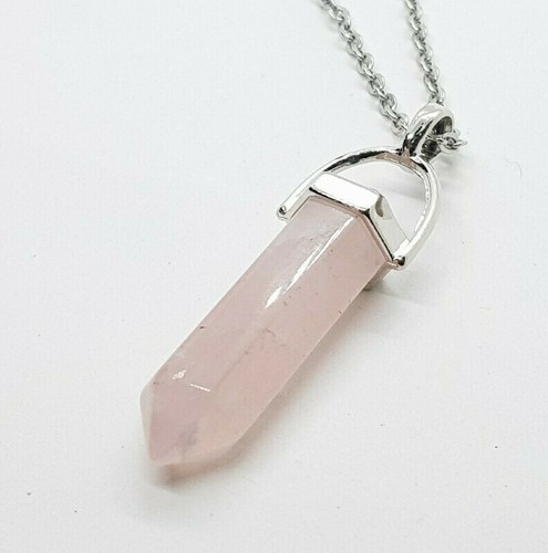 Rose quartz necklace crystal - quartz,