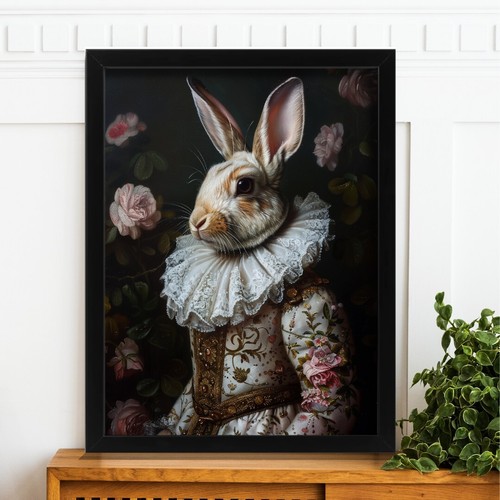 Vintage rabbit portrait - rabbit, art