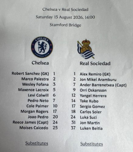 2026 pre season friendly - 15/8/2026, pre-season