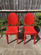 Kartell Stark Red Victoria Ghost Chairs