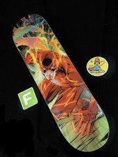 RARE SAMPLE DC Justice League Gold The Flash Color Bars Skateboard Deck Blem