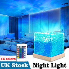 Cube Northern Lights Water Wave Night Light w/Remote LED Atmosphere Lamp UK