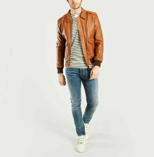 Leather jacket schott bomber - leather,