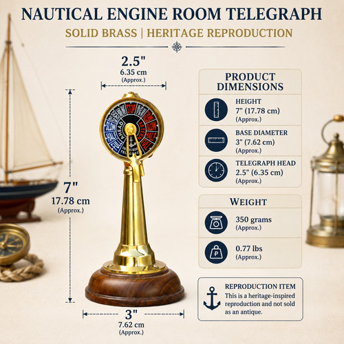 Antique brass ship - 7",