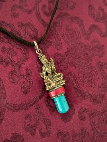 Green tara amulet - green, nepal