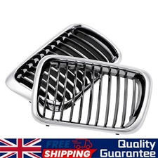 For BMW E36 M3 3 Series 2pcs Chrome+Black Front Kidney Grill Grille 51138195151