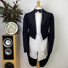 Savile Row Bespoke (36R) Tailcoat Black Morning Suit Jacket Tails