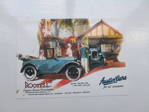 Postcard austin chummy car - a,